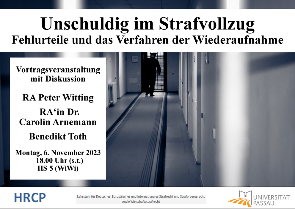 Unschuldig im Strafvollzug - Fehlurteile und das Verfahren der Wiederaufnahme